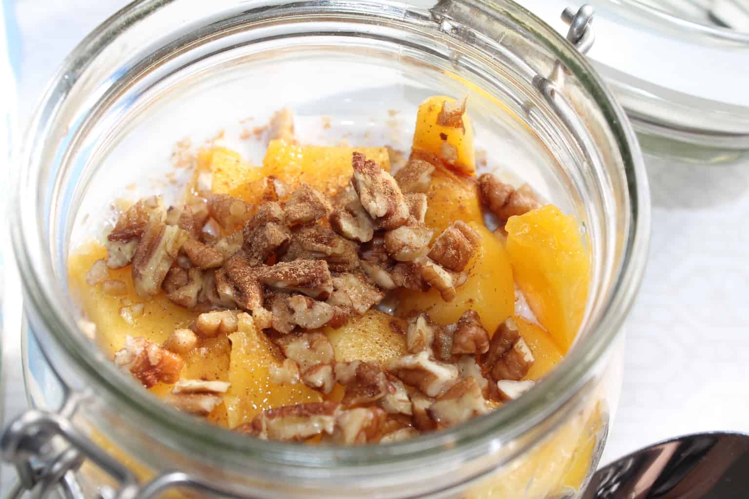 Peach &Pecan overnight oatsPeach &Pecan overnight oats